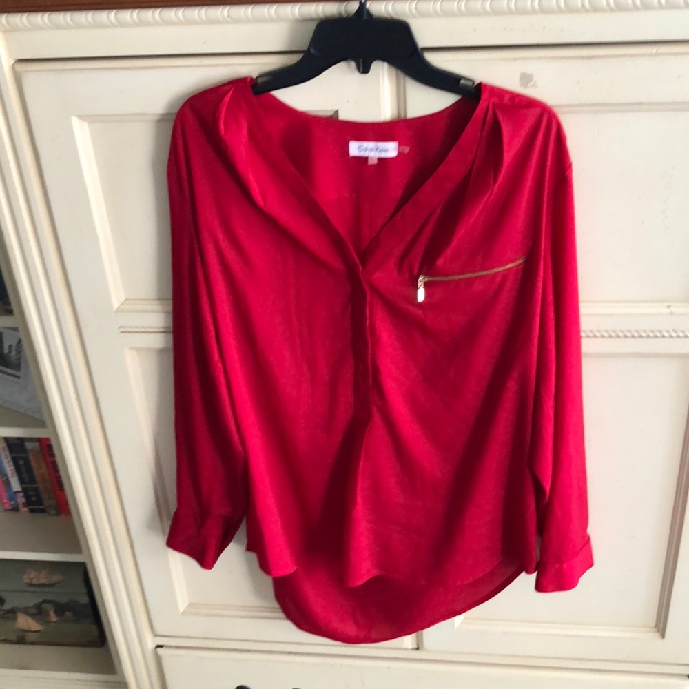 Calvin Klein Red Blouse Top